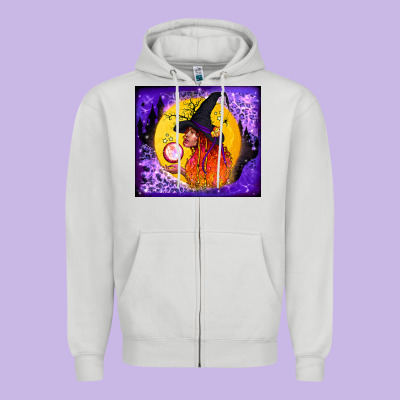 Witch With Crystal Ball Tumbler Zipper Hoodie Designed By Bundleandbundleshop