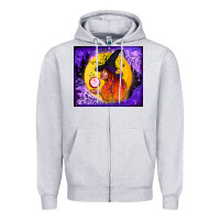Heather Grey witch with crystal ball tumbler Zipper Hoodie - BundleAndBundleShop