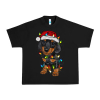 Black dachshund puppy christmas lights Urban Heavy Tee - RanaPortraitStore