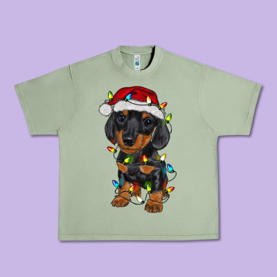 Dachshund Puppy Christmas Lights Urban Heavy Tee Designed By Ranaportraitstore