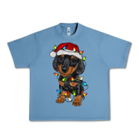 Pebble Blue dachshund puppy christmas lights Urban Heavy Tee - RanaPortraitStore