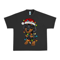 Pigment Black dachshund puppy christmas lights Urban Heavy Tee - RanaPortraitStore