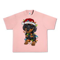 Salmon dachshund puppy christmas lights Urban Heavy Tee - RanaPortraitStore