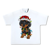 White dachshund puppy christmas lights Urban Heavy Tee - RanaPortraitStore