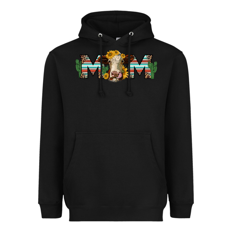 Sunflower Hereford Cattle And Cactus  Mom Heavyweight Hoodie by Jasminsmagicworld | Teevron
