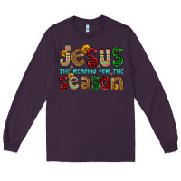 Plum jesus the reason for the season Long Sleeve Tee - FaDigitalArtStudio