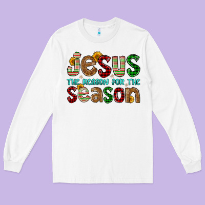 Jesus The Reason For The Season Long Sleeve Tee Designed By Fadigitalartstudio