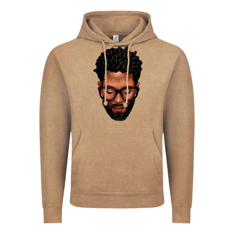 Bearded Black Man Portrait Vintage Hoodie by texasbilliewilder | Teevron