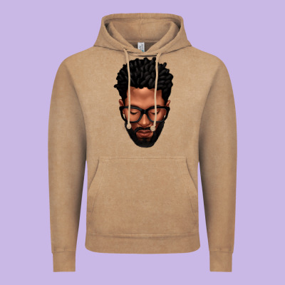Bearded Black Man Portrait Vintage Hoodie Designed By Texasbilliewilder