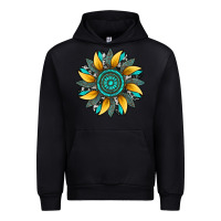 Black sunflower gemstone leopard Urban Hoodie - Artiststas