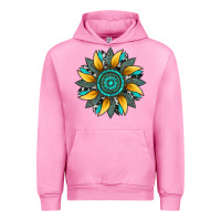 Fuchsia Pink sunflower gemstone leopard Urban Hoodie - Artiststas