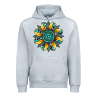 Heather Grey sunflower gemstone leopard Urban Hoodie - Artiststas