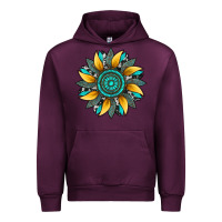 Mauve Wine sunflower gemstone leopard Urban Hoodie - Artiststas