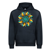 Navy sunflower gemstone leopard Urban Hoodie - Artiststas