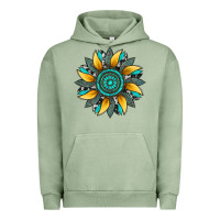 Pigment Oil Green sunflower gemstone leopard Urban Hoodie - Artiststas