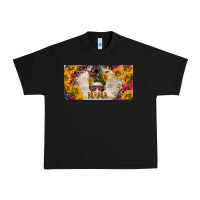 Black mess bun mama with sunflowers and colorful leopard license plate Urban Heavy Tee - BarkalooDesign