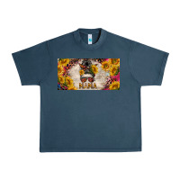 Midnight Navy mess bun mama with sunflowers and colorful leopard license plate Urban Heavy Tee - BarkalooDesign