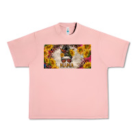 Salmon mess bun mama with sunflowers and colorful leopard license plate Urban Heavy Tee - BarkalooDesign