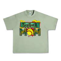 Oil Green softball mom with leopard Urban Heavy Tee - Zillion Design Studio