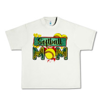Pistachio softball mom with leopard Urban Heavy Tee - Zillion Design Studio