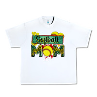 White softball mom with leopard Urban Heavy Tee - Zillion Design Studio