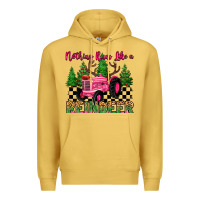 Antique Gold nothing runs like a reindeer Premium Hoodie - MaliasSmallBusiness