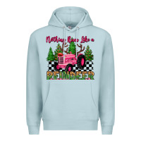 Blue Mist nothing runs like a reindeer Premium Hoodie - MaliasSmallBusiness