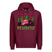 Burgundy nothing runs like a reindeer Premium Hoodie - MaliasSmallBusiness