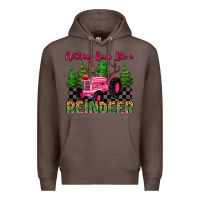 Coffee nothing runs like a reindeer Premium Hoodie - MaliasSmallBusiness