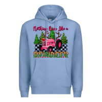 Colony Blue nothing runs like a reindeer Premium Hoodie - MaliasSmallBusiness