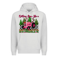 Dove Grey nothing runs like a reindeer Premium Hoodie - MaliasSmallBusiness