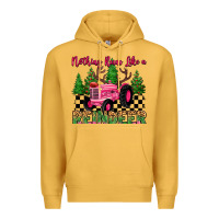 Mustard nothing runs like a reindeer Premium Hoodie - MaliasSmallBusiness