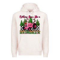 Pale Pink nothing runs like a reindeer Premium Hoodie - MaliasSmallBusiness