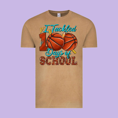 I Tackled 100days Of School Basketball Vintage Tee Designed By Texasbilliewilder