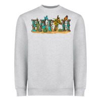 Heather Grey western faith Heavyweight Sweatshirt - texasbilliewilder