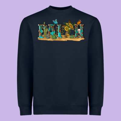Western Faith Heavyweight Sweatshirt Designed By Texasbilliewilder