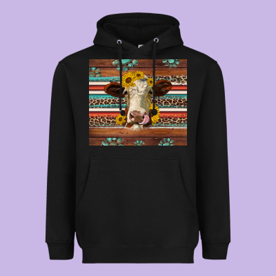 Western Sunflowers Gemstone Heifer Heavyweight Hoodie Designed By Jasminsmagicworld