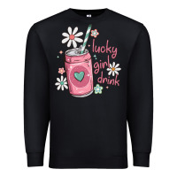 Black lucky girl drink Premium Sweatshirt - MaliasSmallBusiness