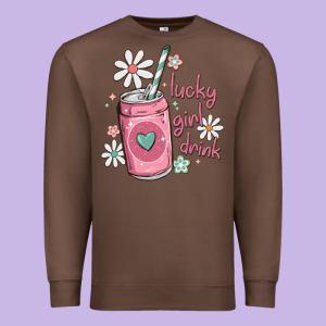 Lucky Girl Drink Premium Sweatshirt Designed By Maliassmallbusiness