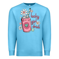 Ocean Blue lucky girl drink Premium Sweatshirt - MaliasSmallBusiness