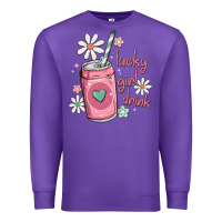 Purple lucky girl drink Premium Sweatshirt - MaliasSmallBusiness