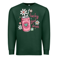 Sports Green lucky girl drink Premium Sweatshirt - MaliasSmallBusiness