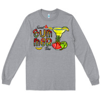Heather Grey sweet summer time Long Sleeve Tee - CowhideDigitalArt