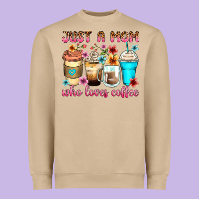 Just A Mom Who Loves Coffee Heavyweight Sweatshirt Designed By Zillion Design Studio
