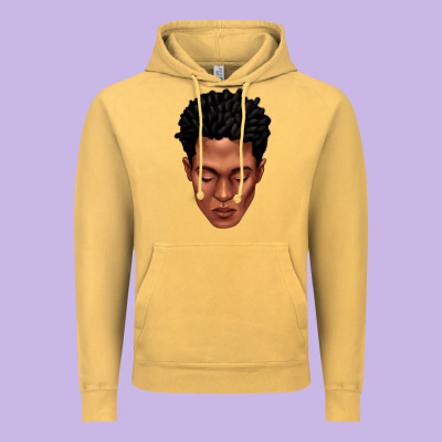 Black Man Portrait Vintage Hoodie Designed By Texasbilliewilder