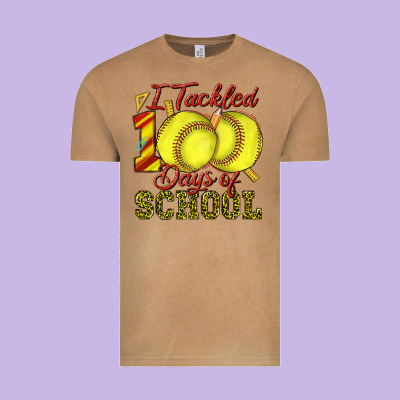 I Tackled 100days Of School Softball Vintage Tee Designed By Texasbilliewilder