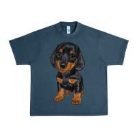 Midnight Navy dachshund puppy Urban Heavy Tee - RanaPortraitStore