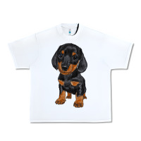 White dachshund puppy Urban Heavy Tee - RanaPortraitStore