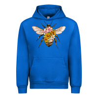 Cobalt bee with flowers Urban Hoodie - Artiststas