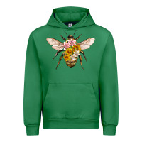 Emerald bee with flowers Urban Hoodie - Artiststas